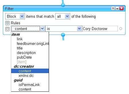 screen shot showing dropdown list